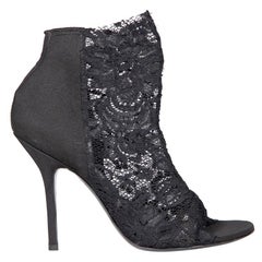 Dolce & Gabbana Black Lace Panelled Heels Size IT 36