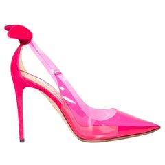 Aquazzura Pink PVC Bow Tie Heels Size IT 39