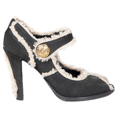 Louis Vuitton talons Mary Jane en daim noir Taille IT 39