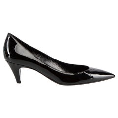 Saint Laurent Black Patent Leather Kiki Pumps Size IT 37