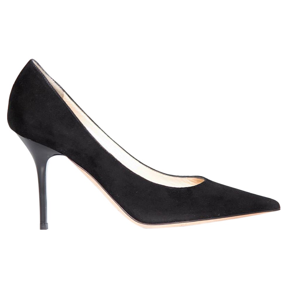 Jimmy Choo Black Suede High Heeled Pumps Size IT 35 For Sale