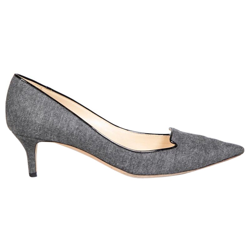 Jimmy Choo Grey Wool Pointed Toe Pumps Size IT 36 For Sale