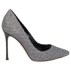 Sergio Rossi Black Weave Pattern Pointed Pumps Size IT 35