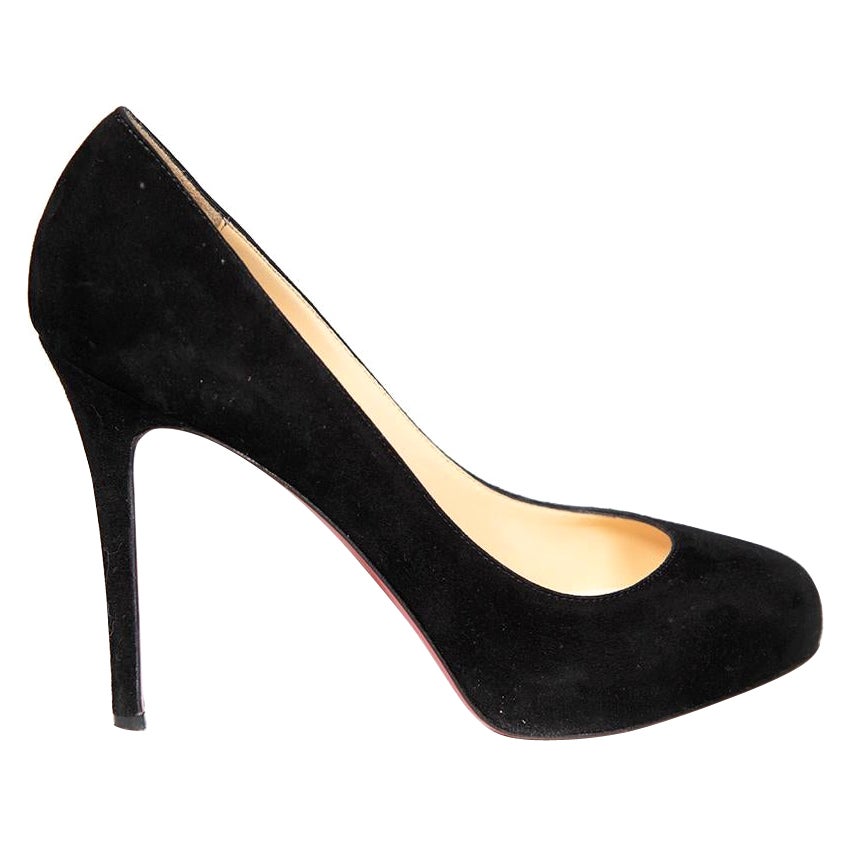 Christian Louboutin Black Suede High Heel Pumps Size IT 39 For Sale
