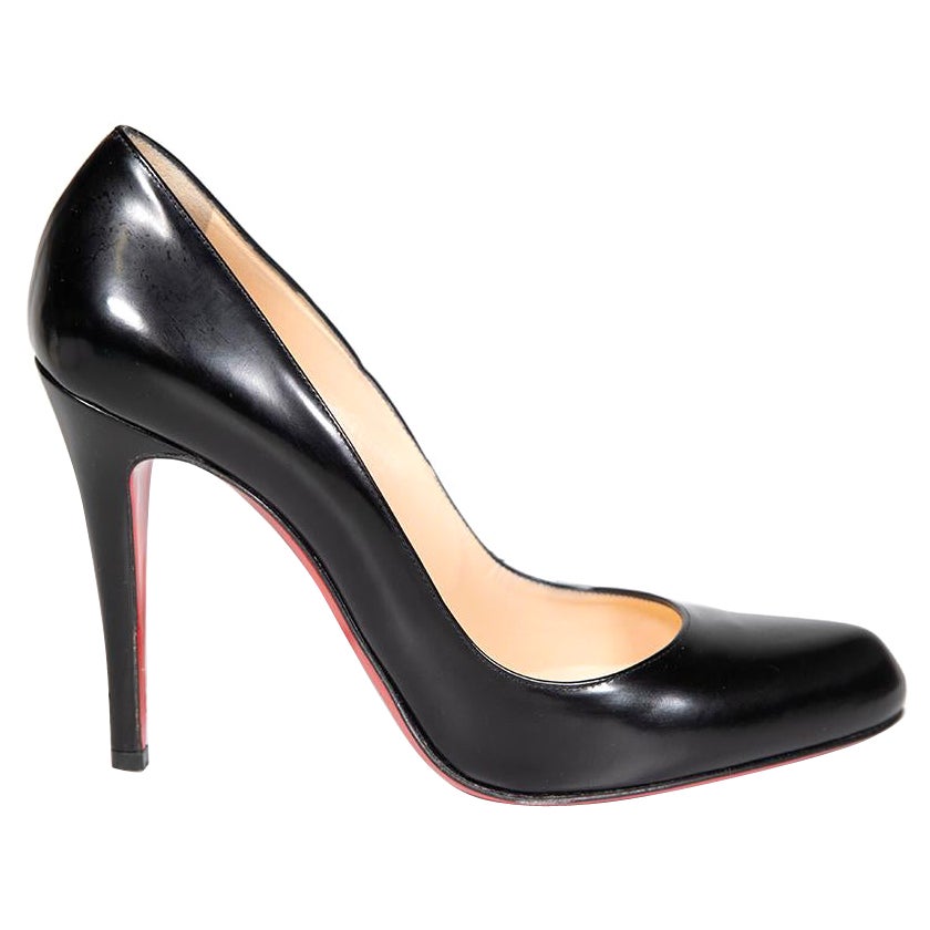Christian Louboutin Black Leather High Heeled Pumps Size IT 39 For Sale