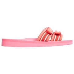 Used Chanel Pink Logo Slide Sandals Size IT 37