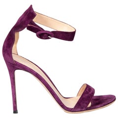 Gianvito Rossi Purple Suede Portofino Sandals Size IT 39