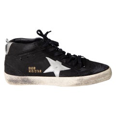 Used Golden Goose Black Suede Superstar Trainers Size IT 37