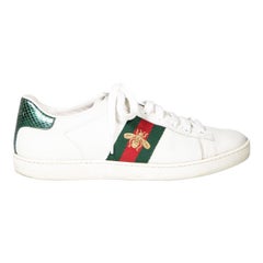 Gucci White Leather Ace Trainers Size IT 40