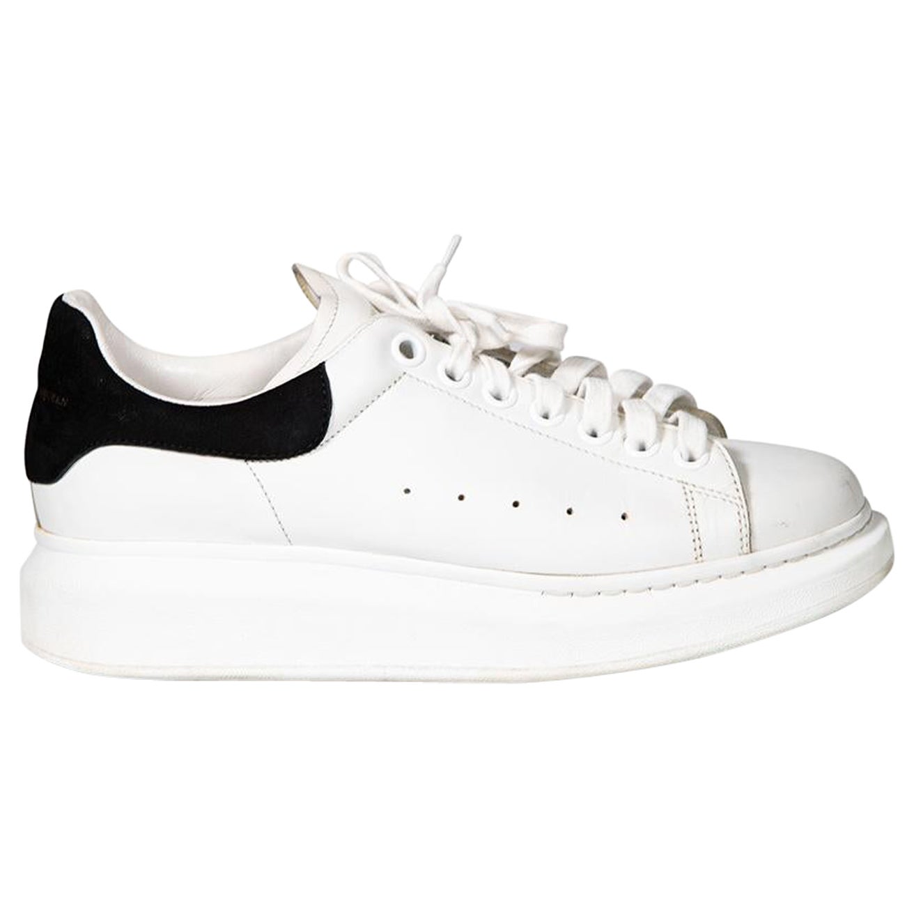 Alexander McQueen White Oversize Leather Trainers Size IT 39 For Sale