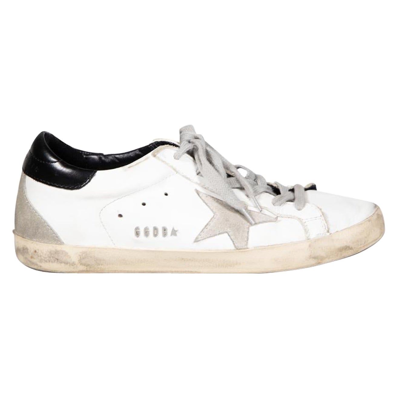 Golden Goose White Leather Superstar Trainers Size IT 38 For Sale
