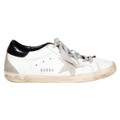 Golden Goose White Leather Superstar Trainers Size IT 38