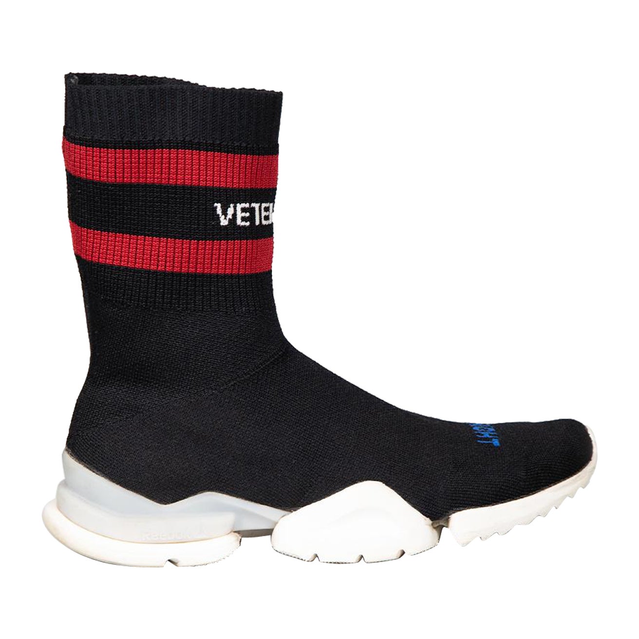 Vetements Vetements x Reebok Black High-Top Sock Trainers Size UK 6 For Sale