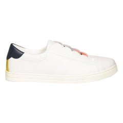 Fendi White Leather Rockoclick Trainers Size IT 40