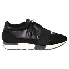 Balenciaga Black Race Runner Low Top Trainers Size IT 39
