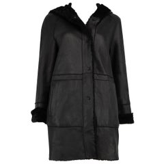 Used DROMe Black Fur & Leather Reversible Jacket Size L