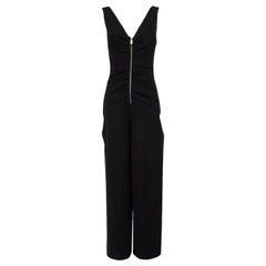 Honayda Black Zipped Ruched Detail Jumpsuit Size S