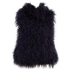 Cerruti Navy Lamb Skin Fur Vest Size XXL