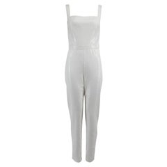 Honayda White Sequin Sleeveless Jumpsuit Size M