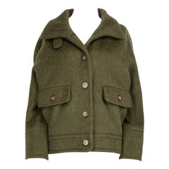 Sézane Green Wool Button Up Jacket Size M