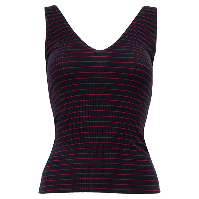 Reformation Navy Ribbed Knit Striped Tank Top Size XS For Sale