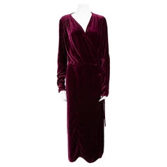 The Attico Purple Velvet Long Nightgown Size L
