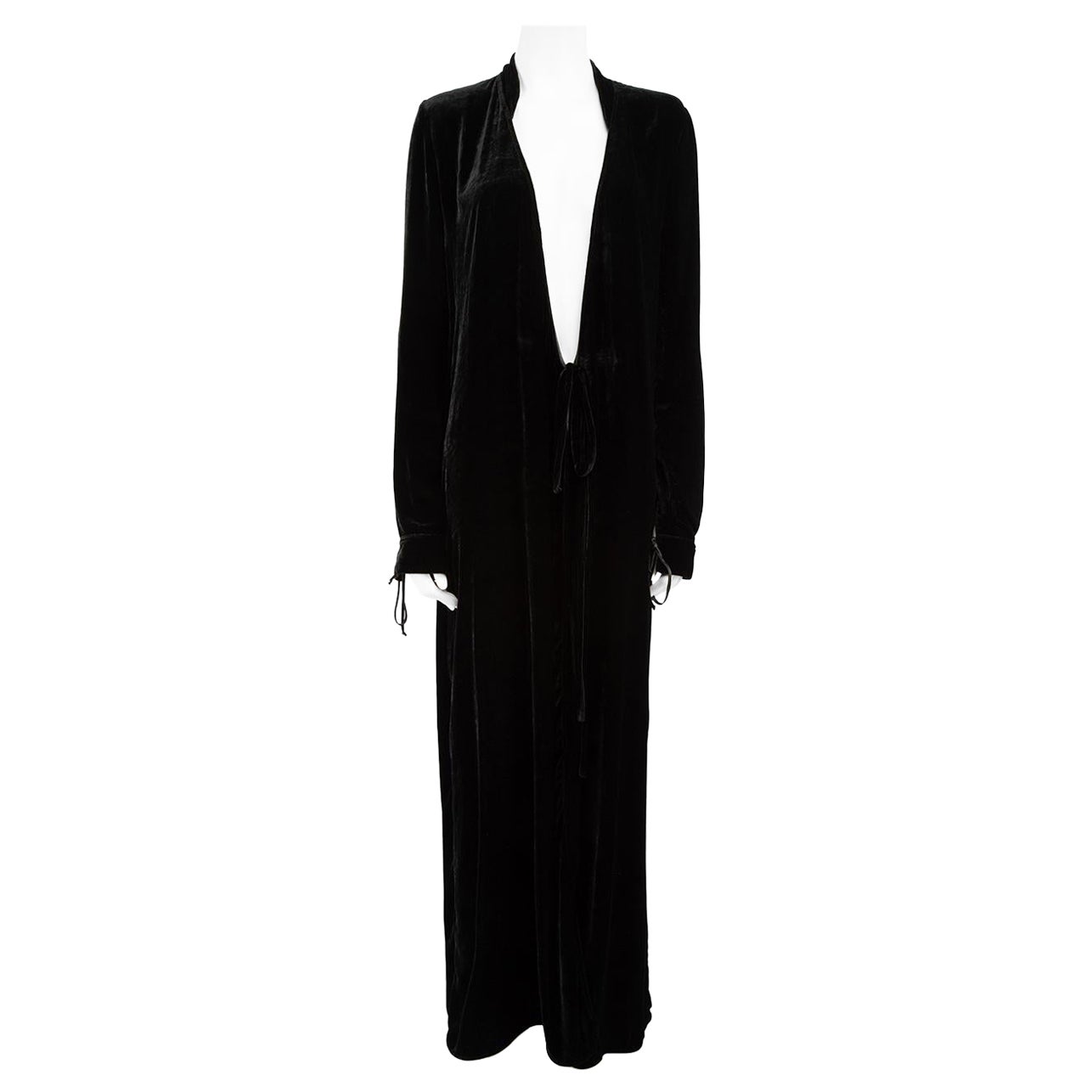 The Attico Black Velvet Long Nightgown Size L For Sale