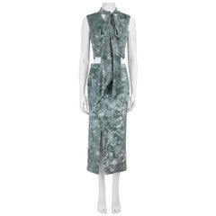 Honayda Green Velvet Floral & Paisley Devoré Set Size M