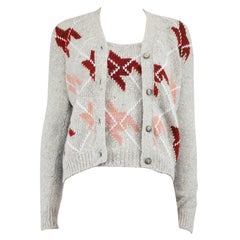 Dior Argyle Knit Wool Cardigan & Vest Set Size S