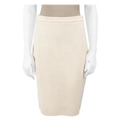 Lanvin Cream Back Zipped Pencil Skirt Size M
