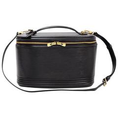 Retro Louis Vuitton Nice Beauty Black Epi Leather Travel Case + Strap