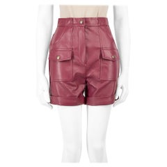 Philosophy di Lorenzo Serafini Burgundy Leather Pocket Shorts Size XS