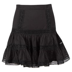 Charo Ruiz Black Lace Trimmed Mini Skirt Size S