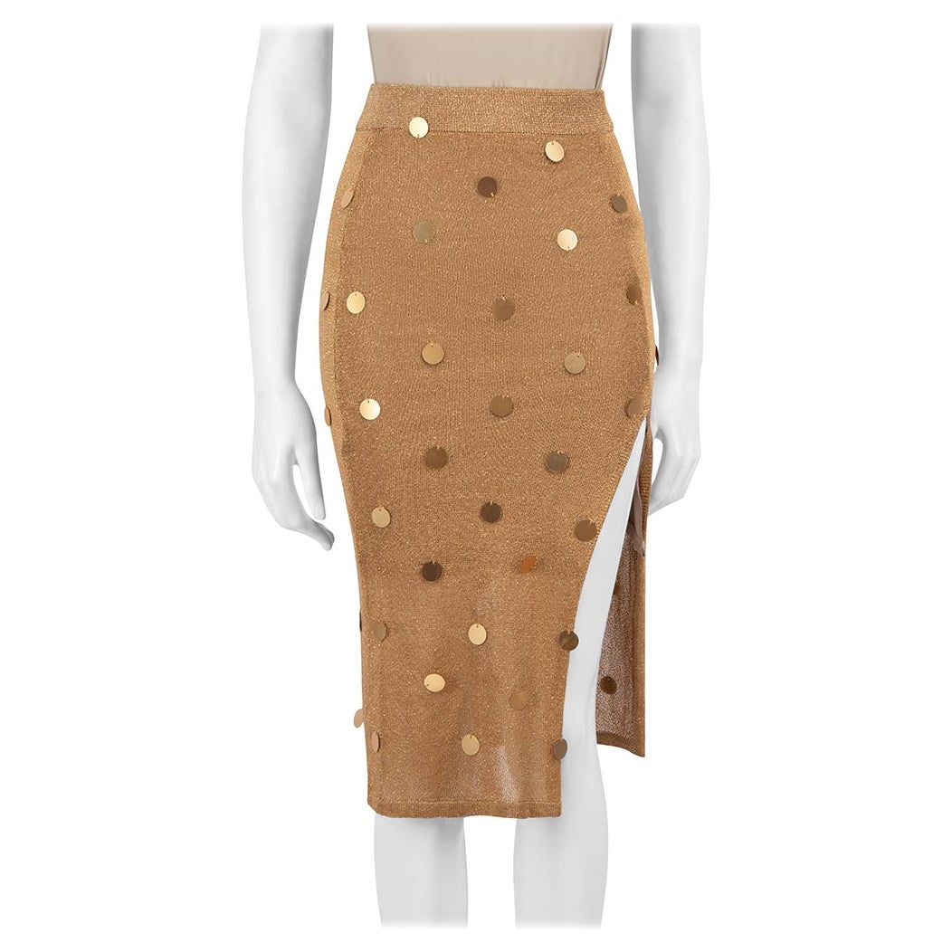 House of Harlow 1960 x Revolve Gold Knit Sequin Midi Skirt  For Sale