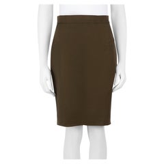 Alaïa Khaki Pencil Knee-Length Stretch Skirt Size L