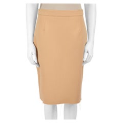 Lanvin Beige Raw Edge Pencil Skirt Size M