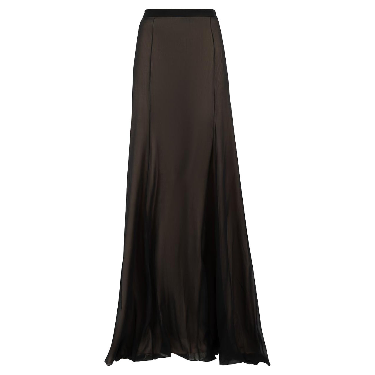 Honayda Black Sheer Overlay Maxi Skirt Size XXL For Sale