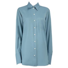 Céline Blue Long Sleeve Button Down Shirt Size L