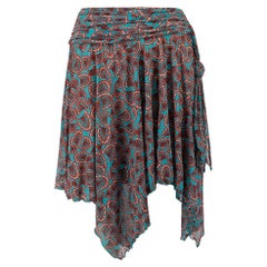 Diane Von Furstenberg Abstract Silk Draped Skirt Size S