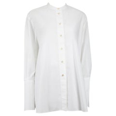 Studio Nicholson White Buttoned Collarless Shirt Size L