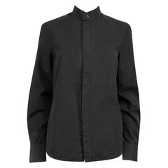 Kleiderschrank.NYC Schwarzes langärmeliges Hemd aus Baumwolle Größe M