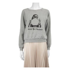 Céline Grey Flock Lady Print Graphic Jumper Size S