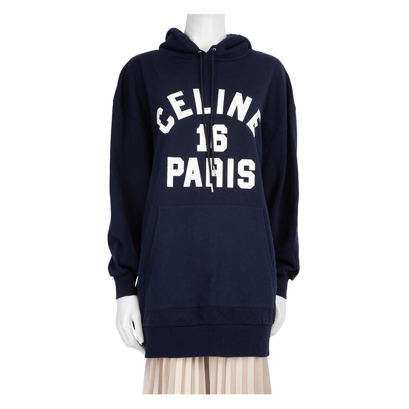 Céline 2022 Navy Graphic Print Hoodie Size S For Sale