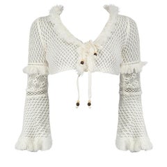 Jonathan Simkhai White Crochet Crop Top Size XS