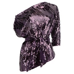 Honayda Purple Sequin Top with Belt Size M