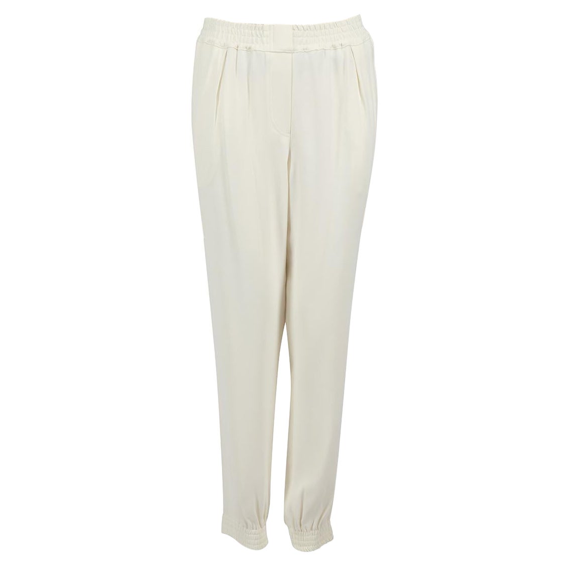 Lanvin Ecru Tapered Jogger Trousers Size L For Sale