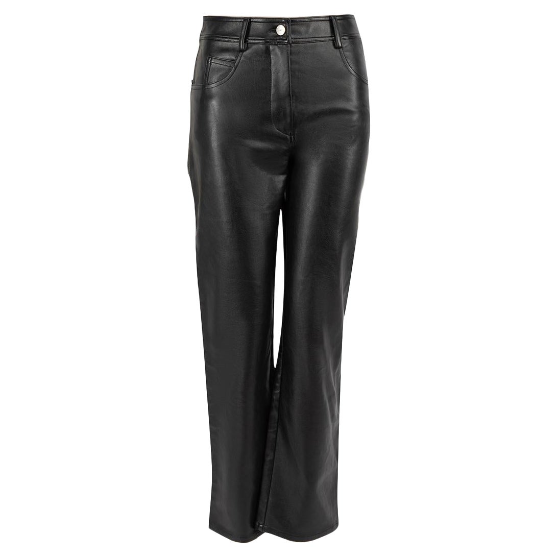 Miaou Black Vegan Leather High Waisted Trousers Size S For Sale