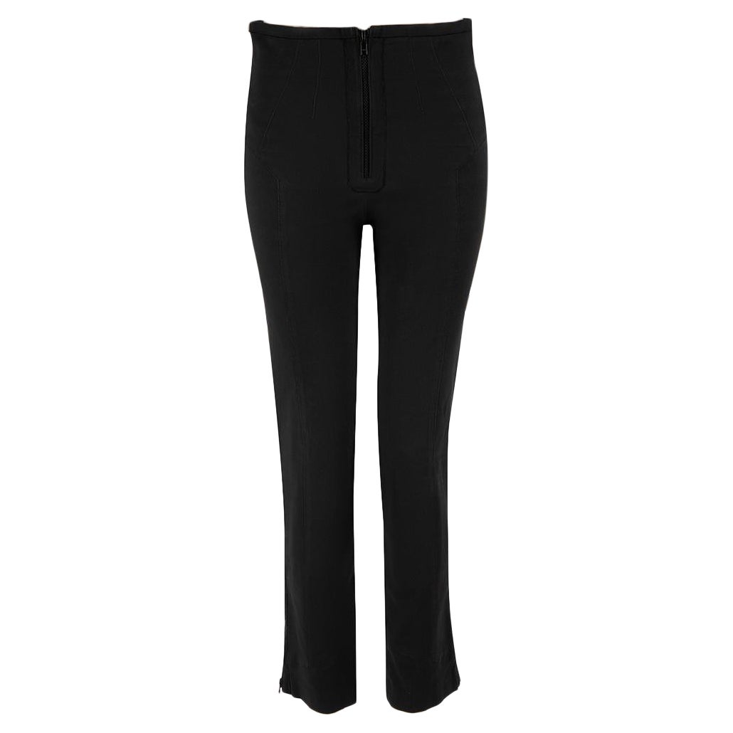 Isabel Marant Black Zipper Detailed High Rise Trousers Size S For Sale