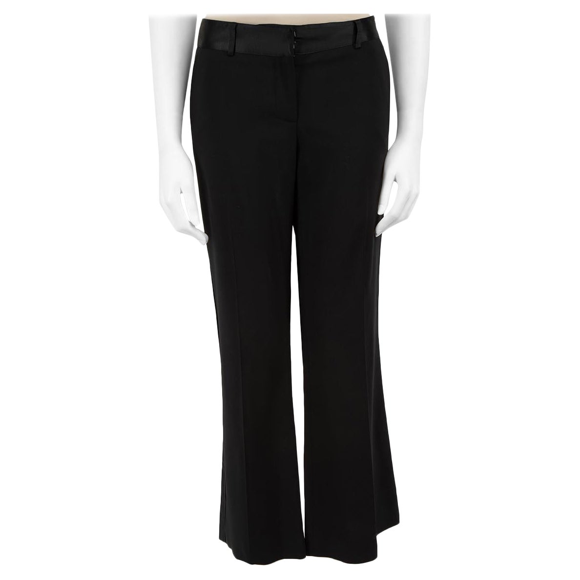 Diane Von Furstenberg Black Tailored Wide Trousers Size M For Sale
