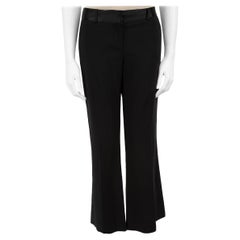Diane Von Furstenberg Black Tailored Wide Trousers Size M